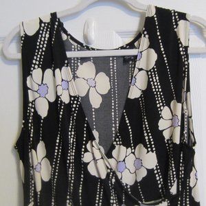Gorgeous F.L.P. Black White Lavender Dress/Sz. XL/Never Worn/Sleeveless